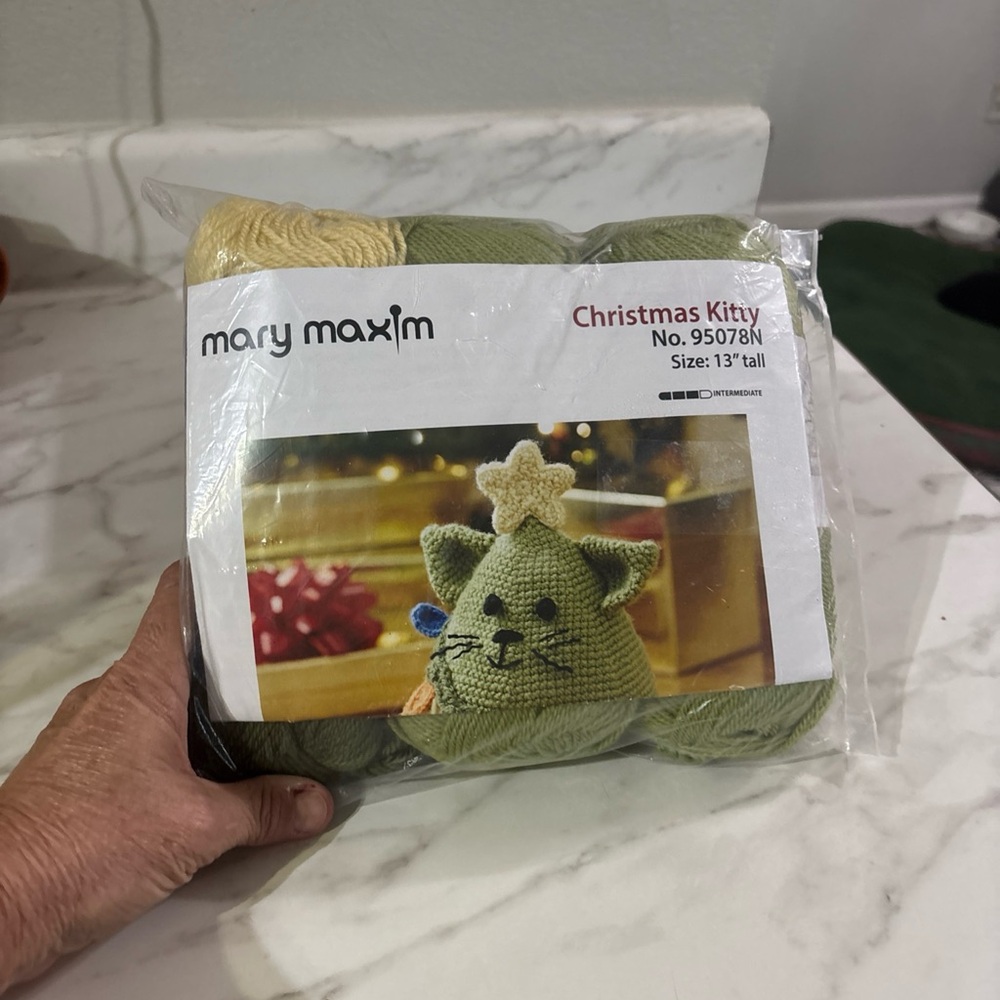 Mary Maxim Christmas kitty crochet kit
